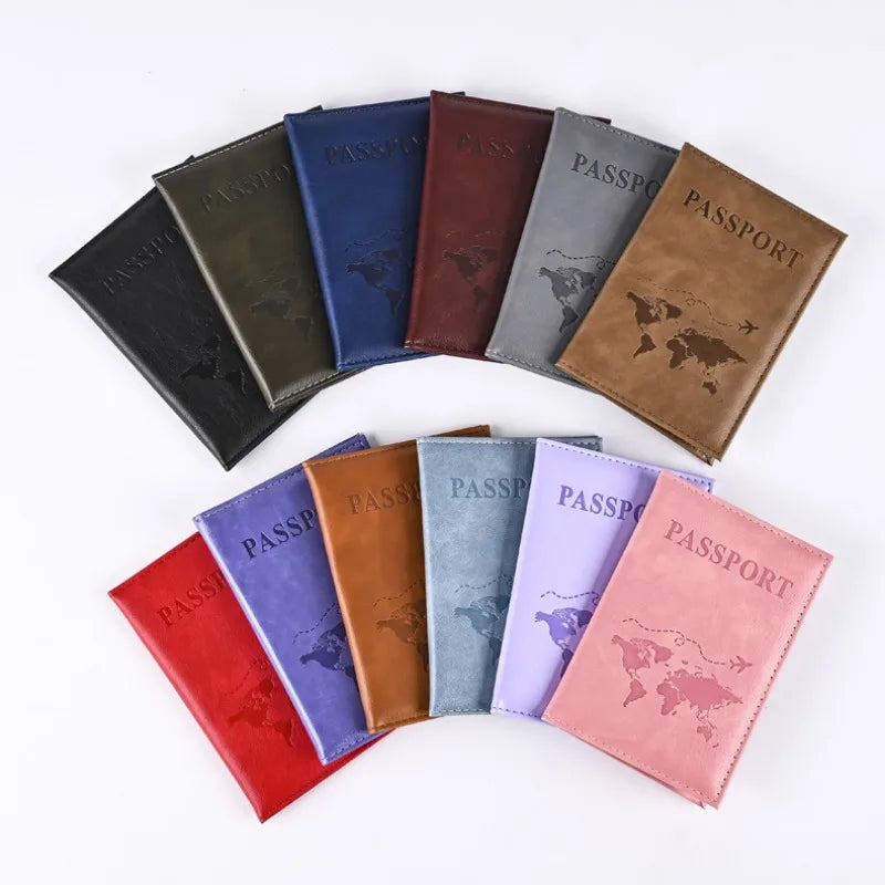 Cute Pink Leather Passport Holder with Card Slots