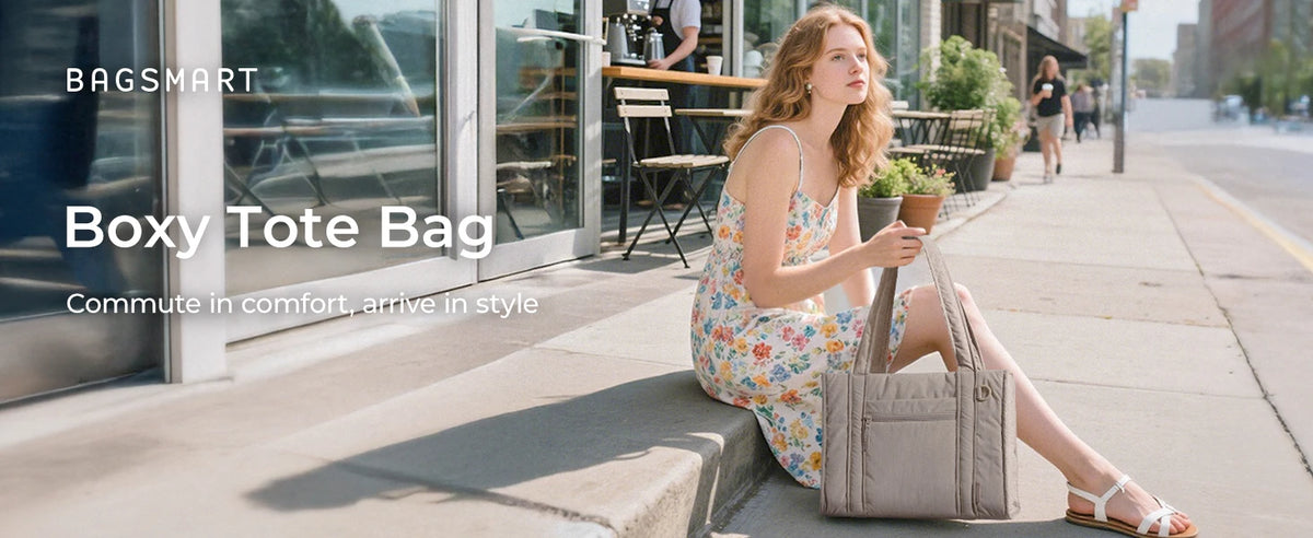 Lightweight Quilted Tote Bag with Crossbody Strap