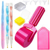 A set of pink and clear detachable diamond painting roller tools and accessories.