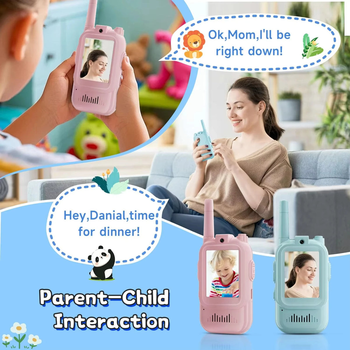 Kids Video Walkie-Talkies with Screen, Two-Way Communication