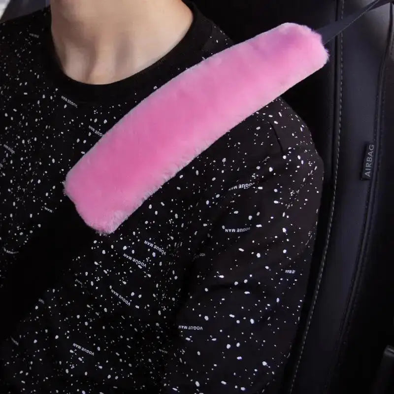 Plush Car Seatbelt Shoulder Pads – 2 Pack, Soft Comfort Accessories