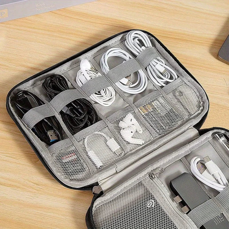 Multi-Pocket Travel Cable Organizer Case