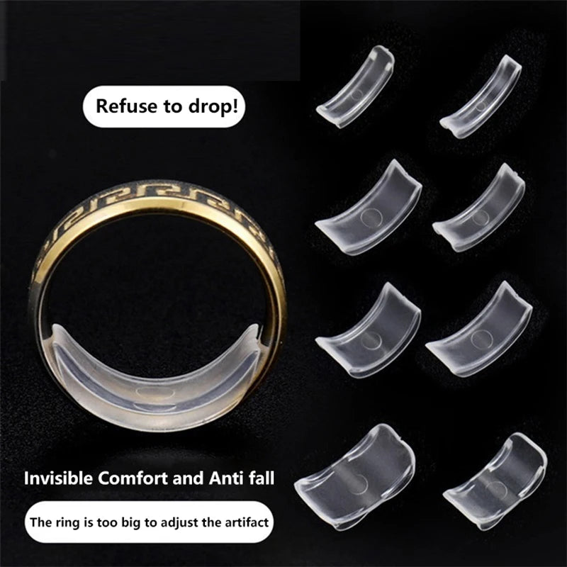 Invisible Ring Size Reducer with Spiral Spring Tightener