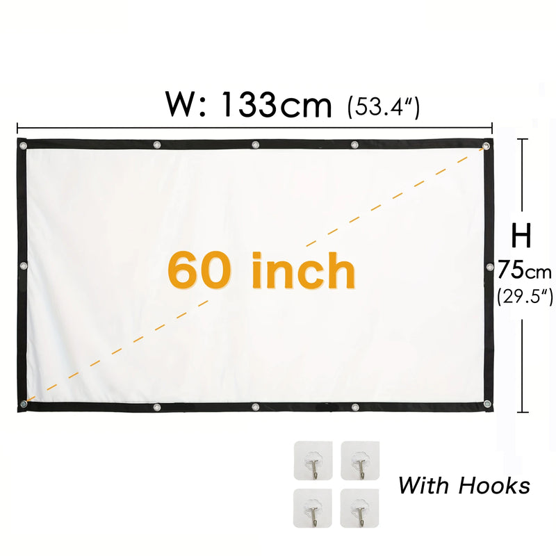 Pantalla de Proyector Plegable y Portátil - Antirreflejos 16:9