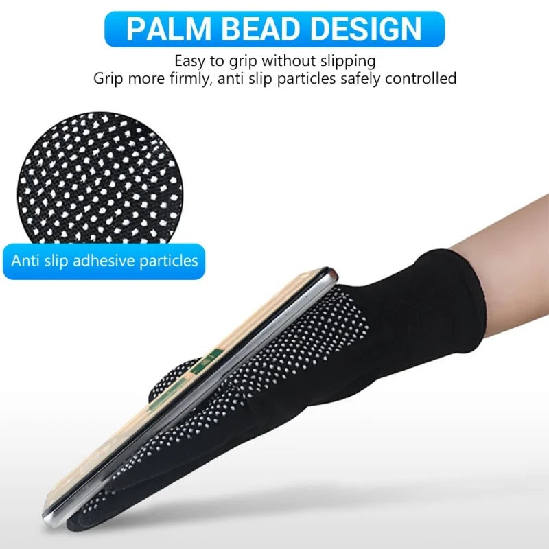 Black anti-slip knitted work gloves featuring a dotted grip design for secure handling.