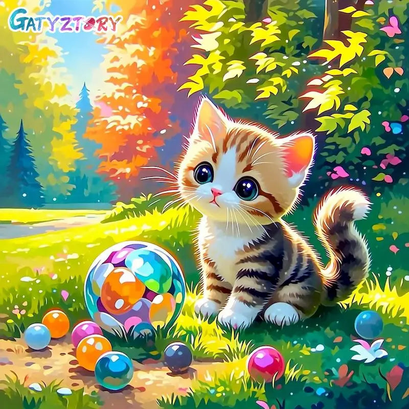 Kit de Pintura con Diamantes para Gatos