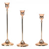 Vintage Set of 3 Metal Candle Holders with Matte Gold Finish