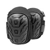 Black heavy-duty gel knee pads designed for work and gardening.