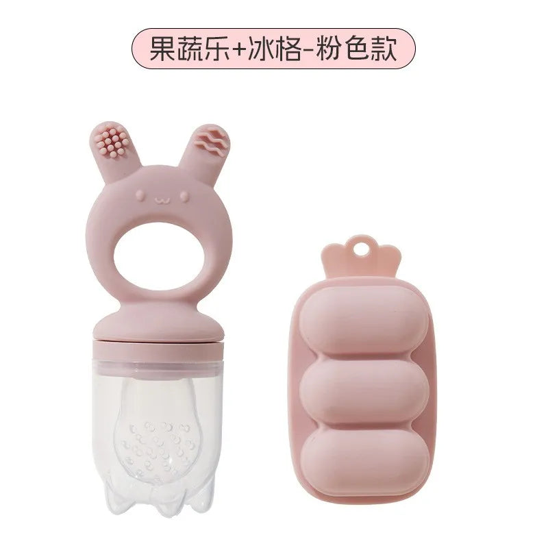 Silicone Baby Fruit Feeder with Freezer Tray Set