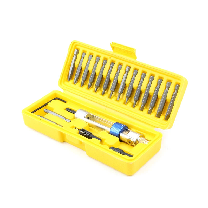 20-Piece Countersink Drill Bit and Screwdriver Bit Set with Quick-Change Adapter