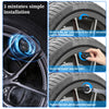 Installation guide showing how to install a tire pressure monitoring system on a wheel rim.