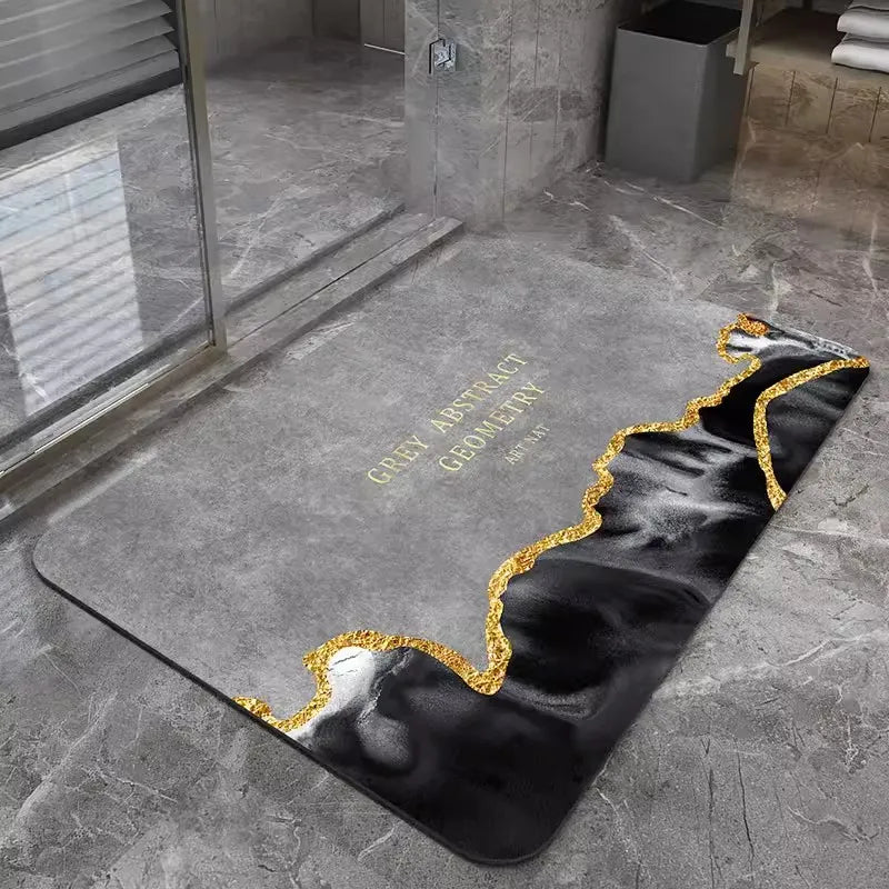 Ultra-Absorbent Diatomite Bath Mat with Non-Slip Rubber Base