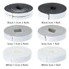 Rollos de cinta de sellado autoadhesiva de espuma resistente a la intemperie en negro, gris y blanco.