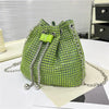 Rhinestone Bucket Crossbody Bag with Detachable Chain Strap