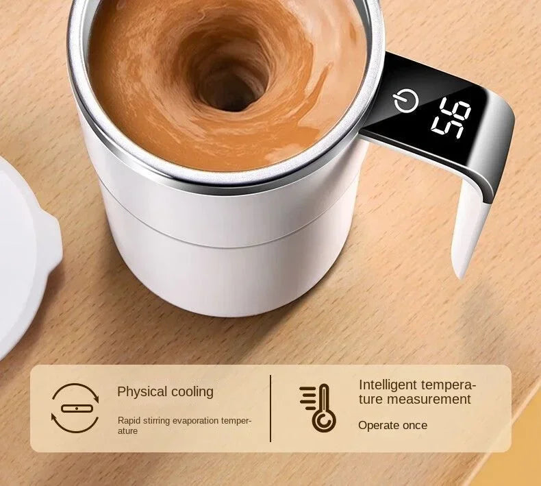 Self-Stirring Travel Mug with Temperature Display