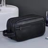 Premium PU Leather Double-Layer Toiletry Bag for Travel