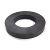 A black ceramic ring magnet with a center hole, industrial grade 8 ferrite for science and DIY projects.