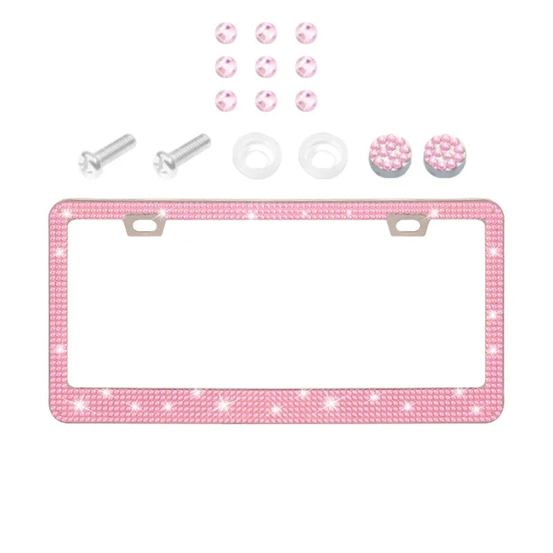 Crystal Rhinestone License Plate Frame for Cars