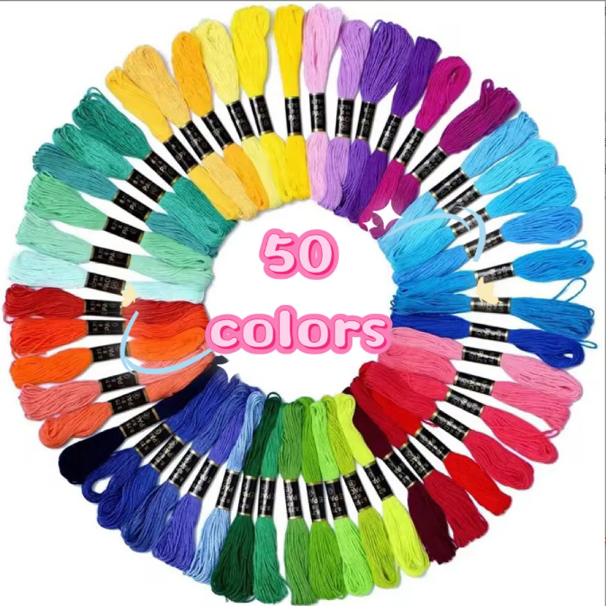 250-Color Embroidery Floss Collection for Cross-Stitch and DIY Crafts