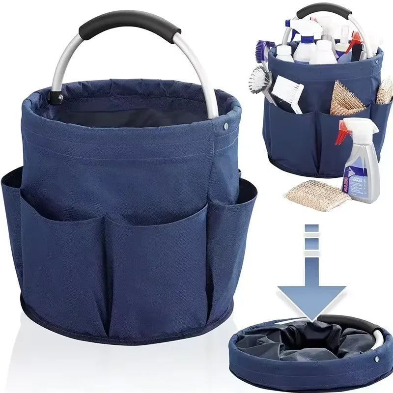 Foldable 17L Storage Organizer Basket with Carry Handle