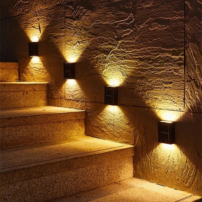 Solar-Powered LED Wall Light with Up/Down Illumination