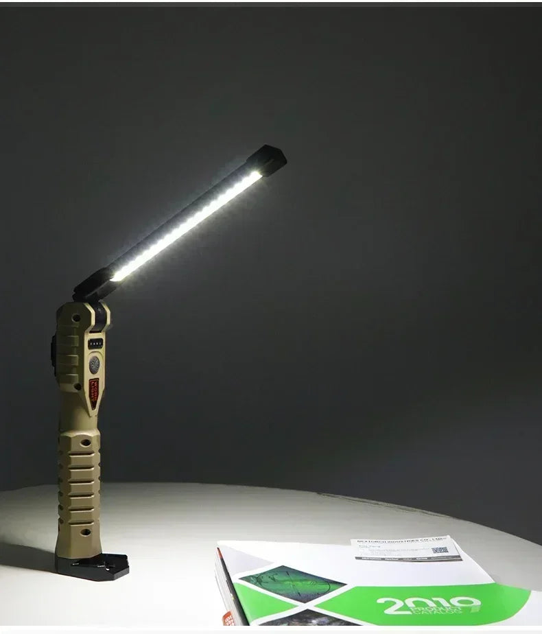 Foldable LED Work Light with Magnetic Base and USB Charging