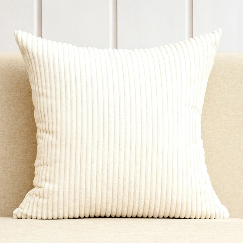 Soft Corduroy Striped Throw Pillow Cover
