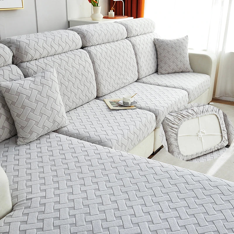 Jacquard Plush Sofa Cover