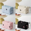 Quilted Floral Makeup Bag with Bow Detail
