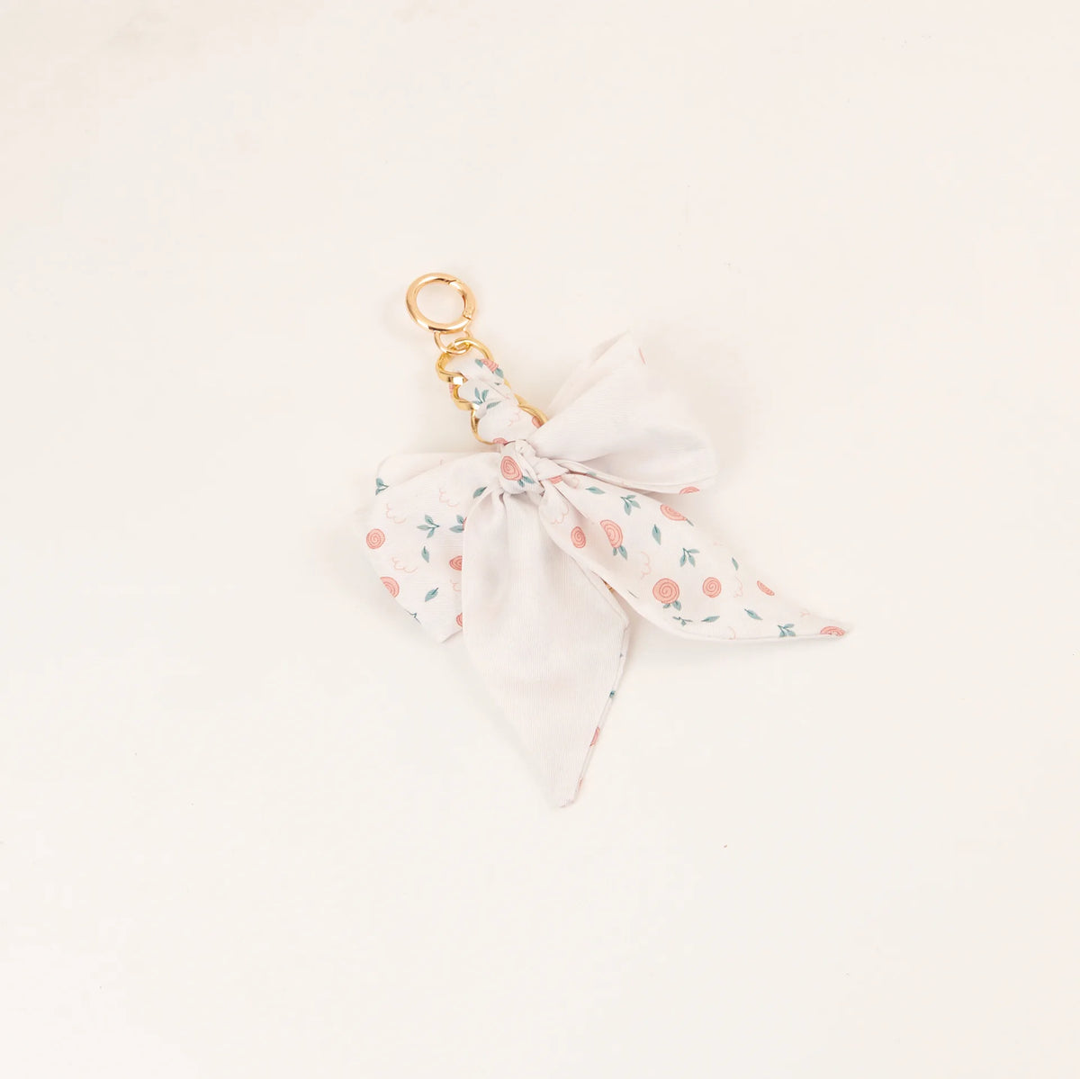Chic Silk Bow Keychain with Ribbon Charm
