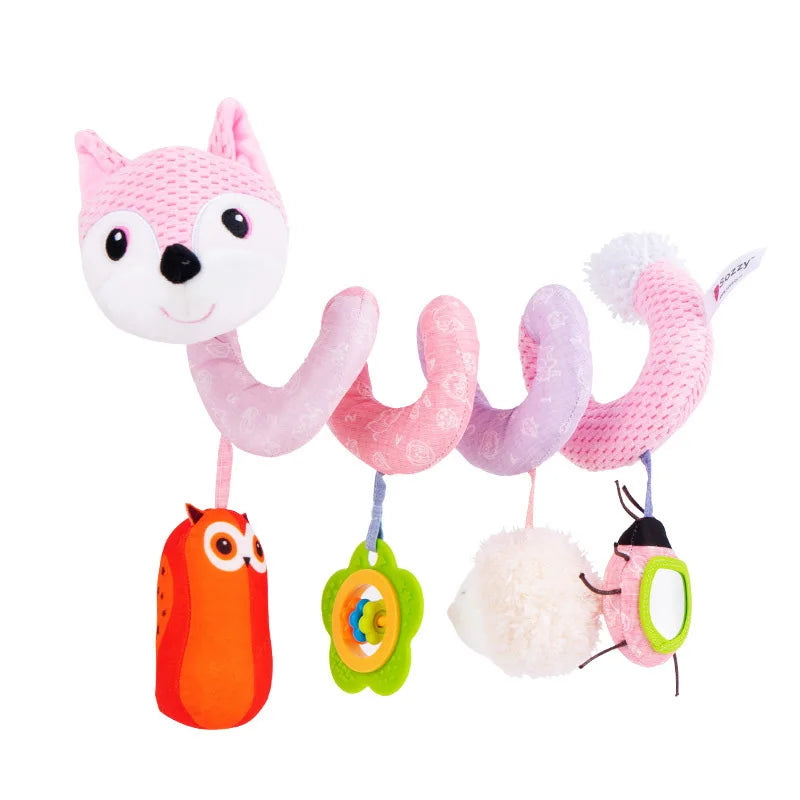 Soft Car Seat & Stroller Toy Set with Mirror, Crinkle, and Squeaky Sounds