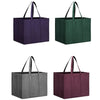 Reusable Non-Woven Grocery Tote Bags, 6-Pack Foldable Shopping Bags with Long Handles