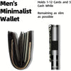 A black slim wallet shown from the inside, displaying multiple cards and cash.