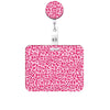 Leopard Print Retractable Badge Holder with Clip