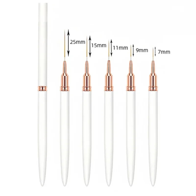 Kit de pinceaux professionnel pour l'art du nail art (5-en-1)