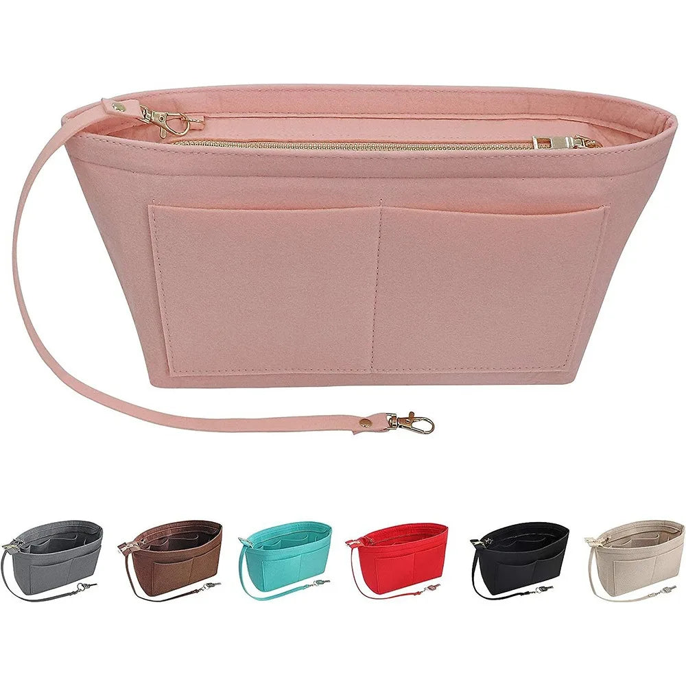 Felt Handbag Organizer with Detachable Key Chain