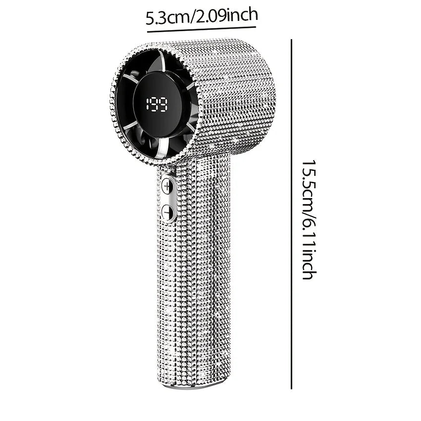 Glittering Diamond Portable Rechargeable Fan