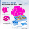 Pink portable kids lunch box with seven divided compartments made of thickened PP plastic