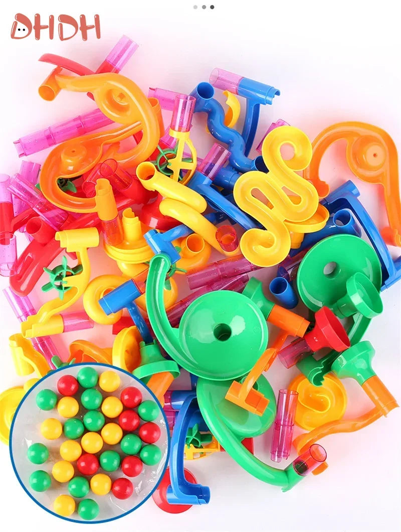 DIY Marble Run Building Blocks Set