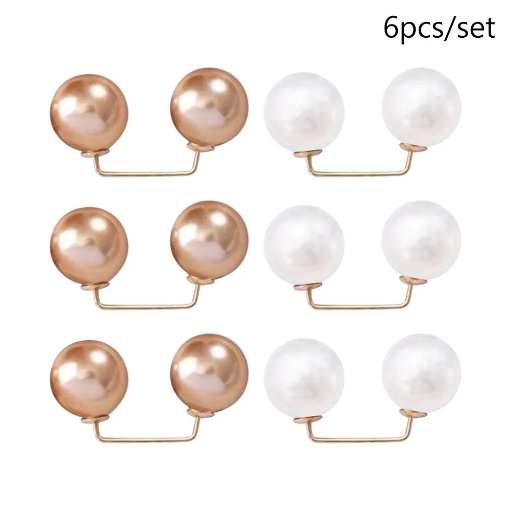Pearl Brooch Pin Set – Versatile Double-Head Clips for Style and Function