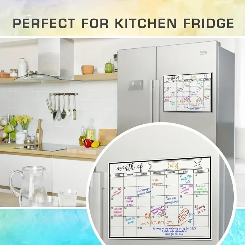 Magnetic Dry Erase Calendar for Refrigerator with Markers