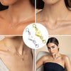 Gold and silver heart-shaped magnetic clasps for necklaces and bracelets shown on skin.