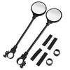 A set of adjustable wide-angle rearview mirrors with black arms and circular glass mirrors.