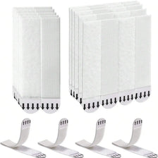 Pack of white reusable double-sided adhesive strips for frames and decor