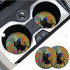 Decorative Cat Flower Car Cup Holder Mat Set