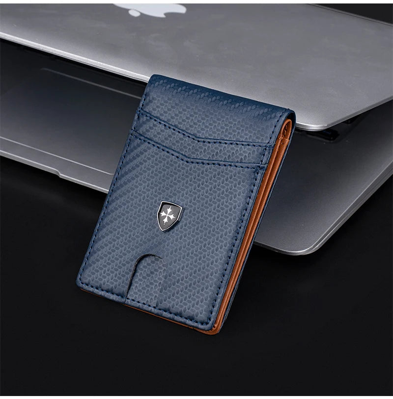 Slim PU Leather Bifold Wallet with Card Holder