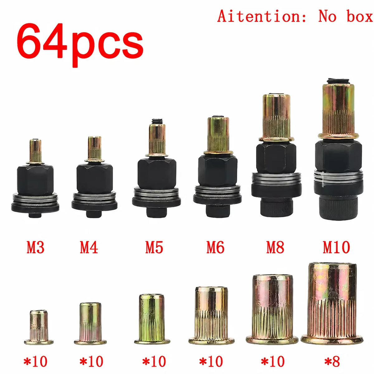 Heavy-Duty Rivet Nut Kit with Manual Rivnut Tool
