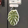 Leaf-Print Absorbent Hand Towel with Hanging Loop