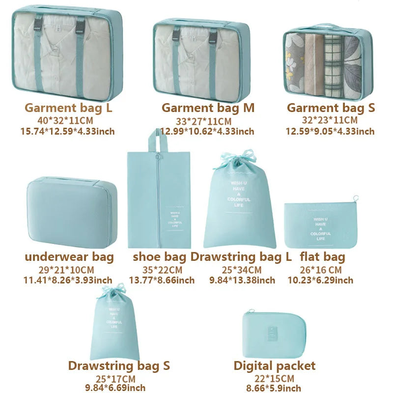 Mesh Travel Organizer Set with Shoe Bag