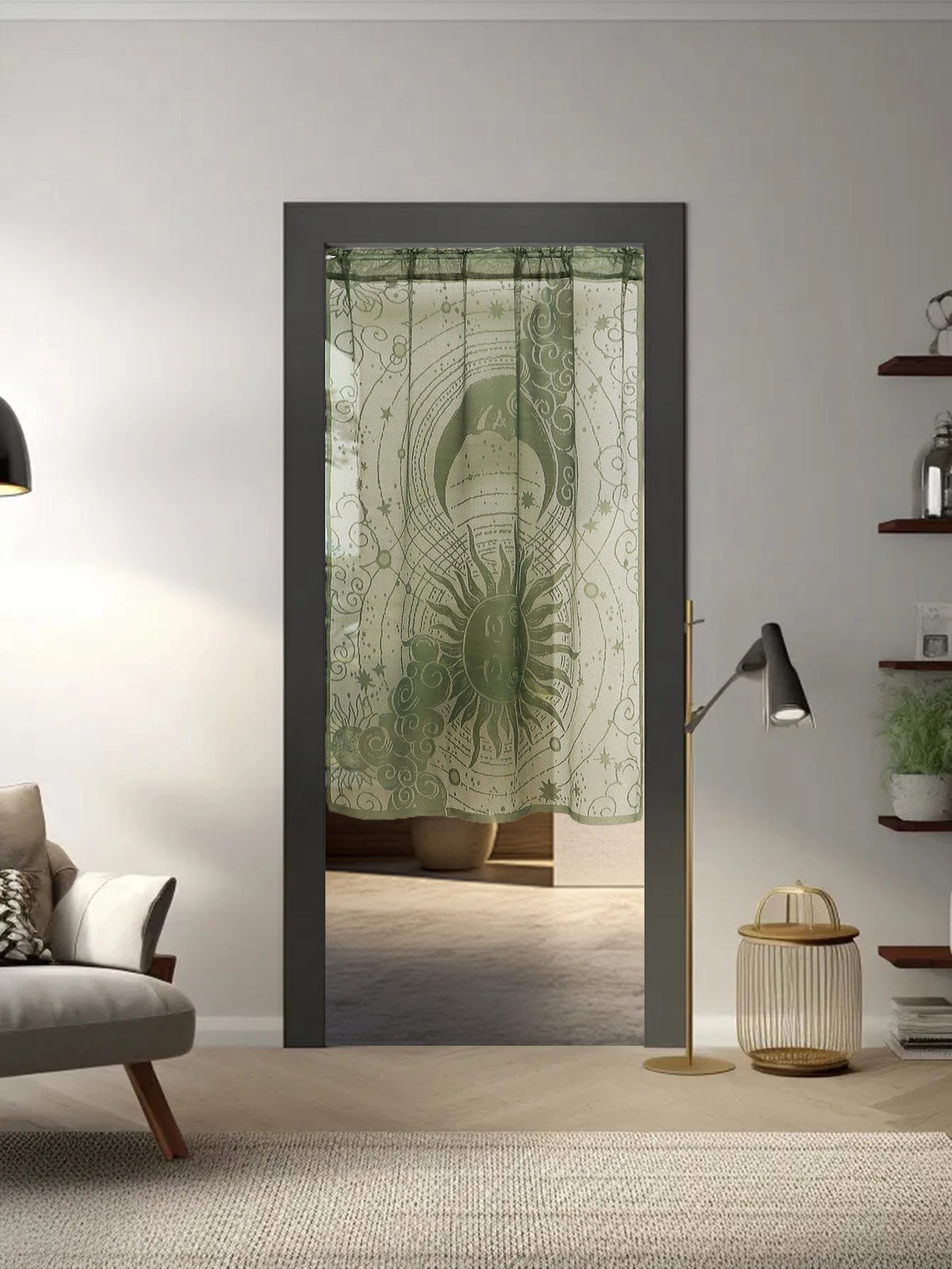 Ramadan Sun & Moon Lace Door Curtain